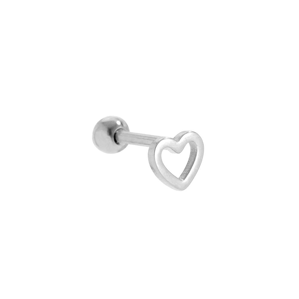 5mm mini hollow heart stainless steel piercing     