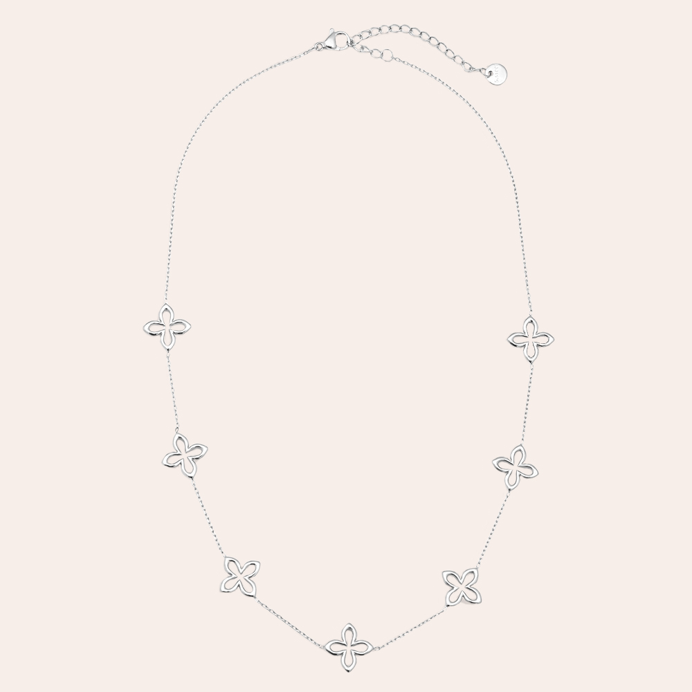 Stainless steel necklace 40cm Classic Lucky Flower