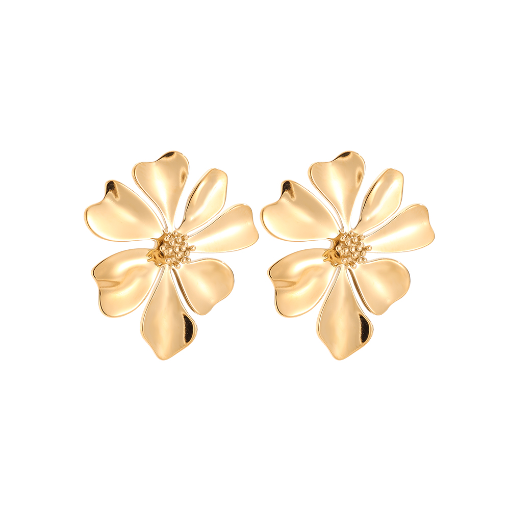 24*27mm Beautiful flower stainless steel earrings  