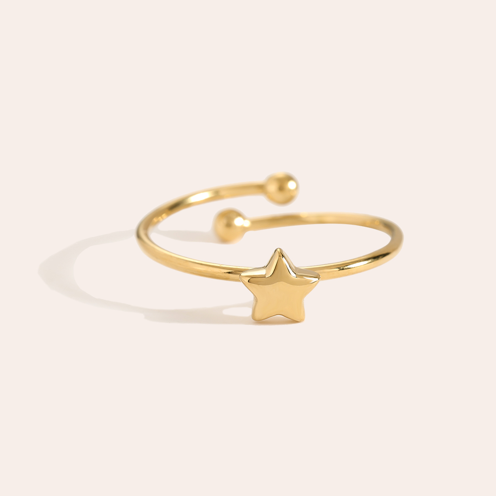Stainless steel ring Simple Star