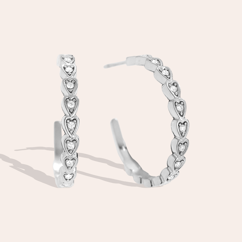 2.2cm Mini Hearts Hoop Stainless Steel Earrings        