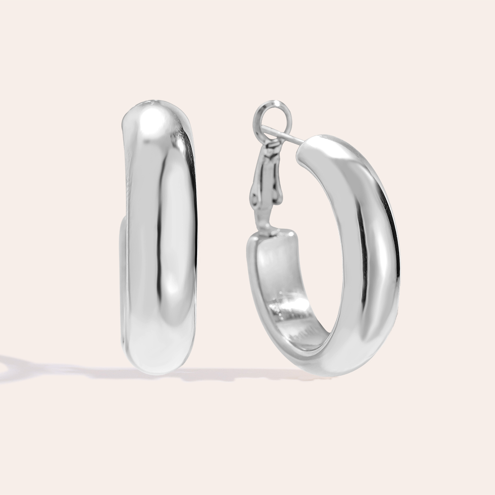 Stainless steel earrings 3cm Simple Circle