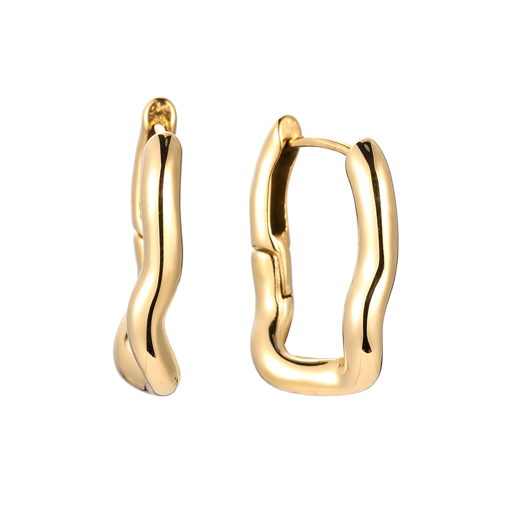 Stainless steel earrings Molten Chain Link