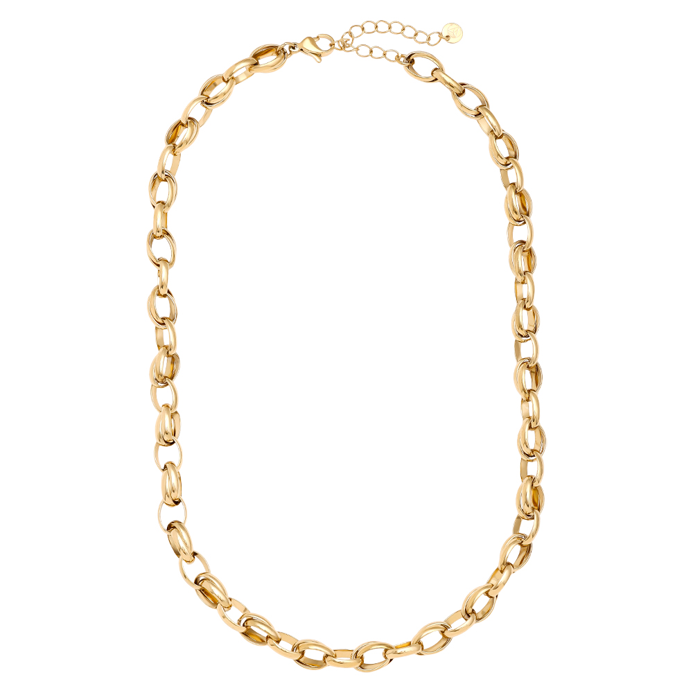 42cm oval link chain stainless steel necklace  