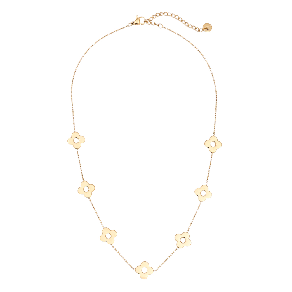 40cm five flower stainless steel necklace  