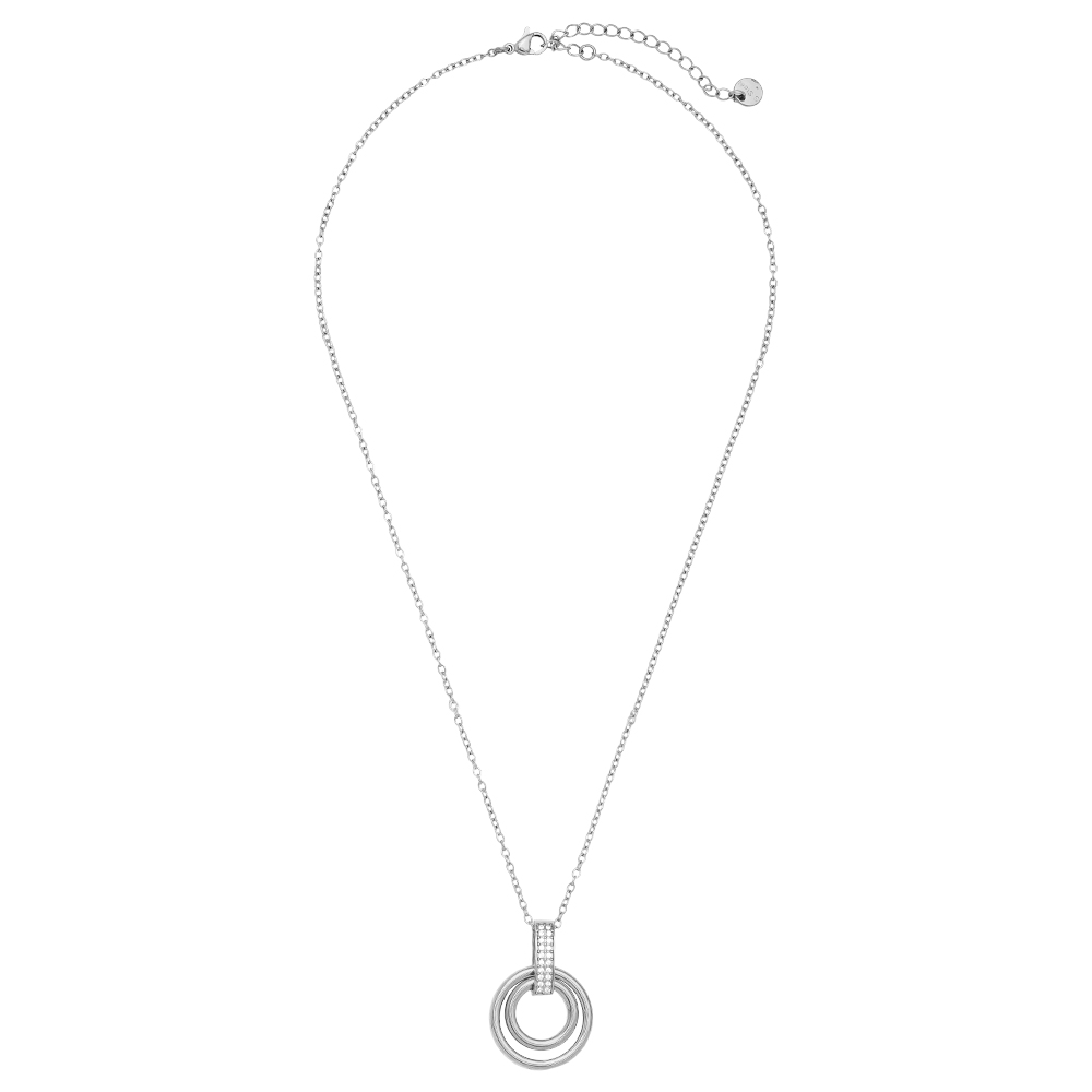 Stainless steel necklace 60cm Cycle And Diamond Lock
