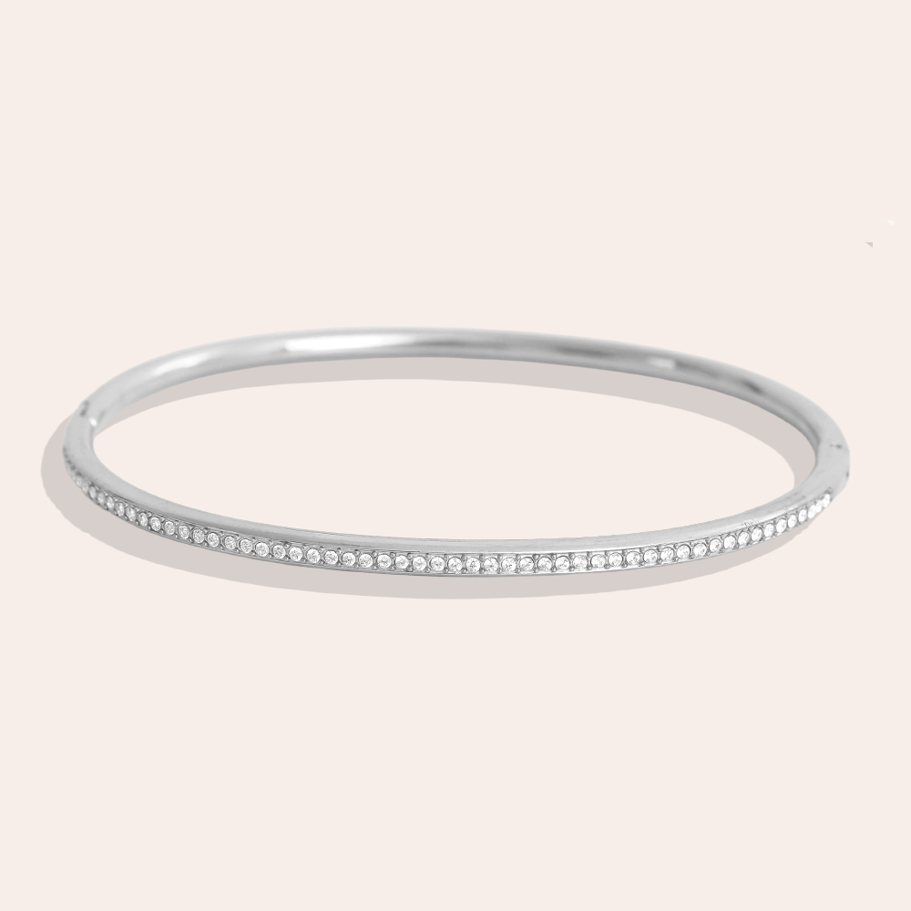Stainless steel bangle 6.5cm Diameter Casual Diamond