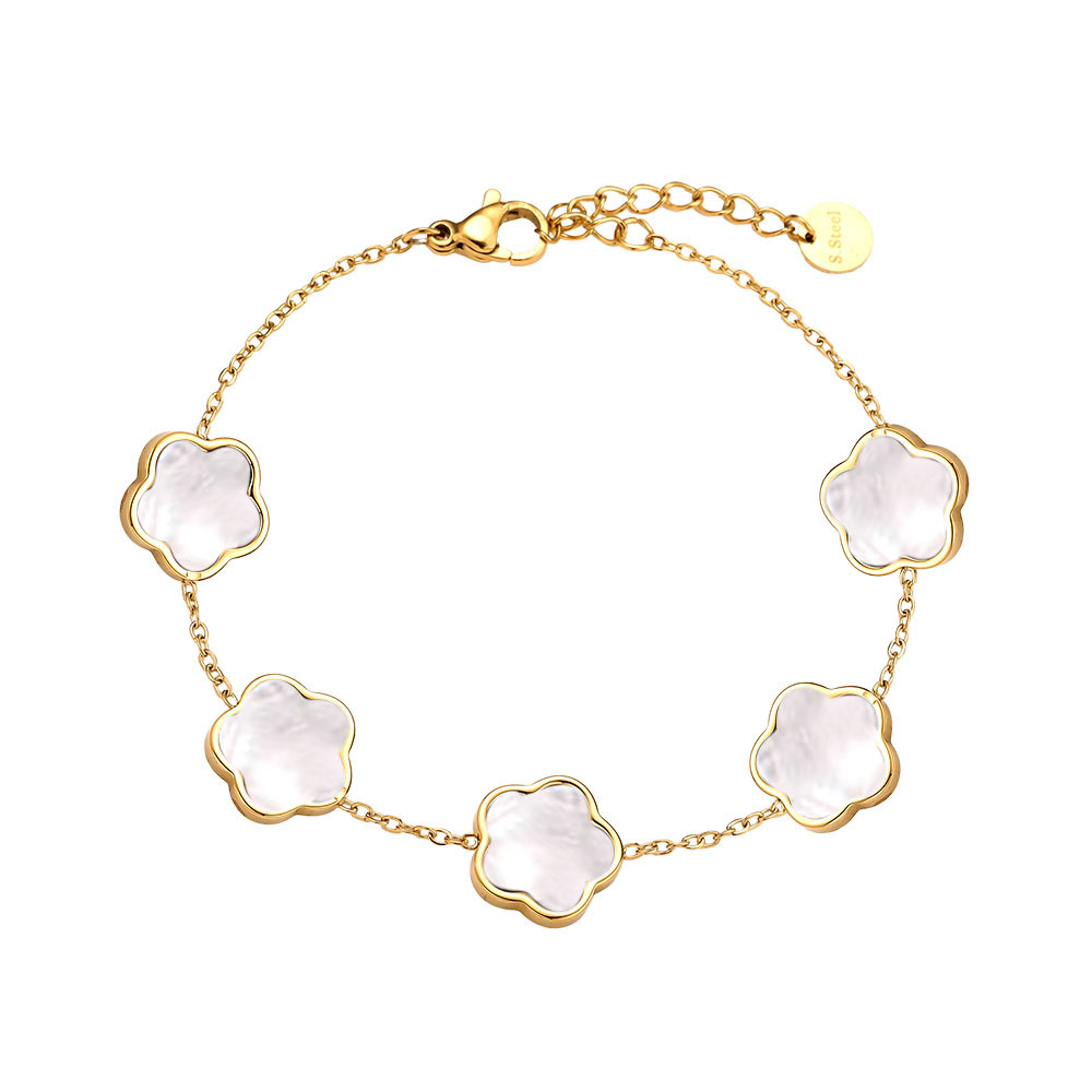 17cm Shell Flowers stainless steel bracelet     
