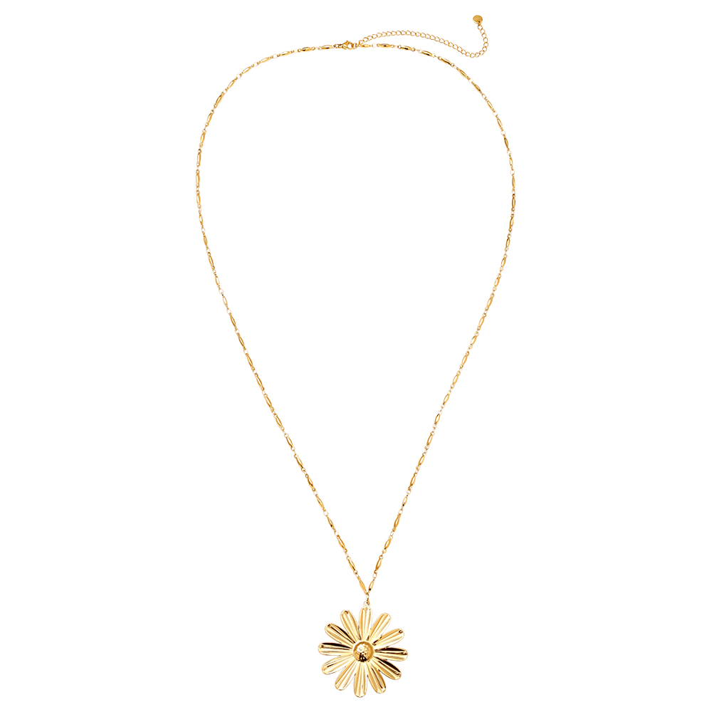 80cm daisy stainless steel necklace      