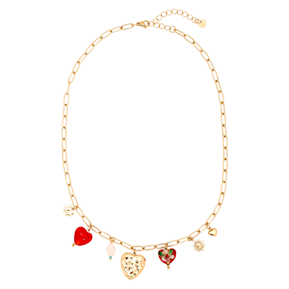 43cm Fine Various Charms stainless steel necklace     