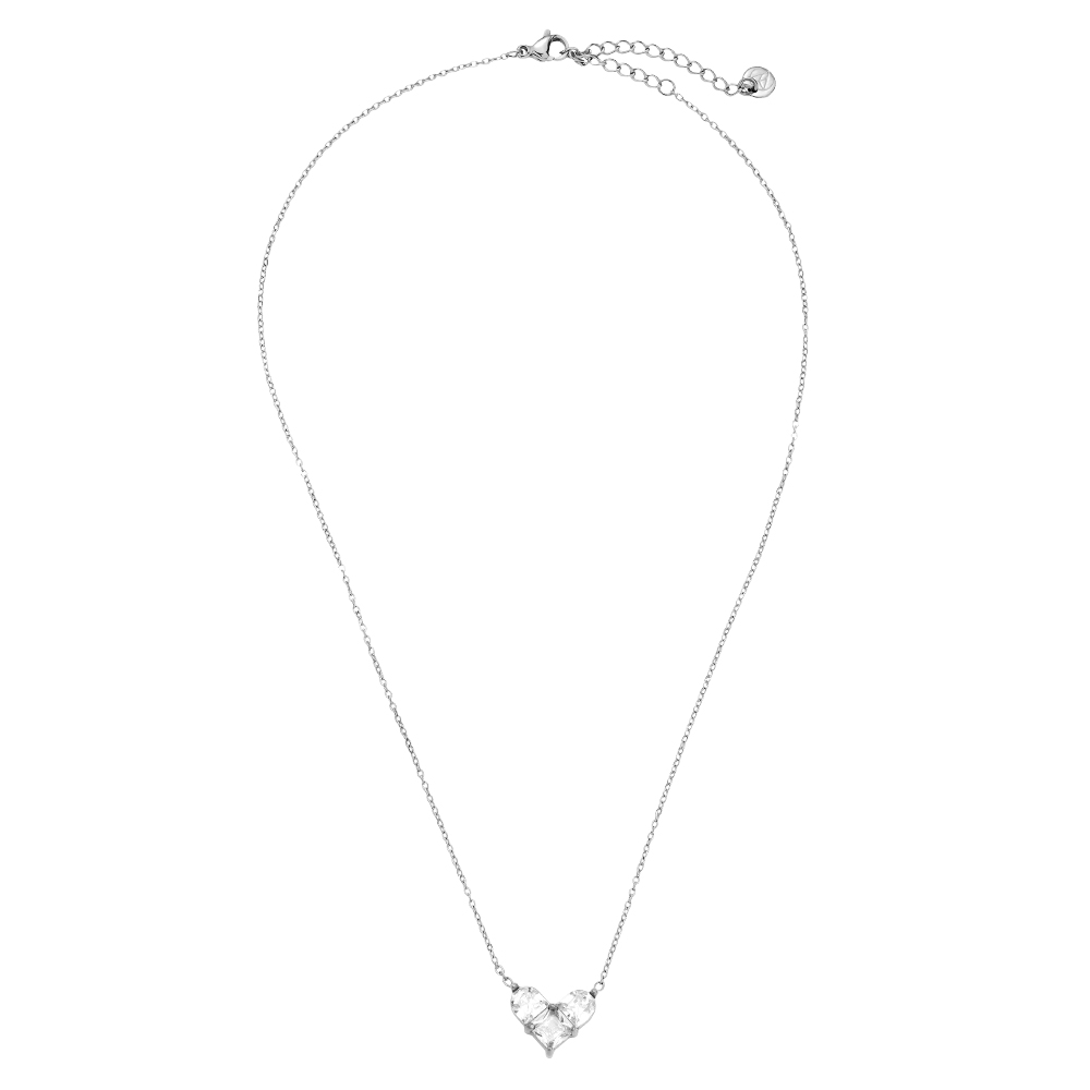 40cm Nice Diamond Heart stainless steel necklace     