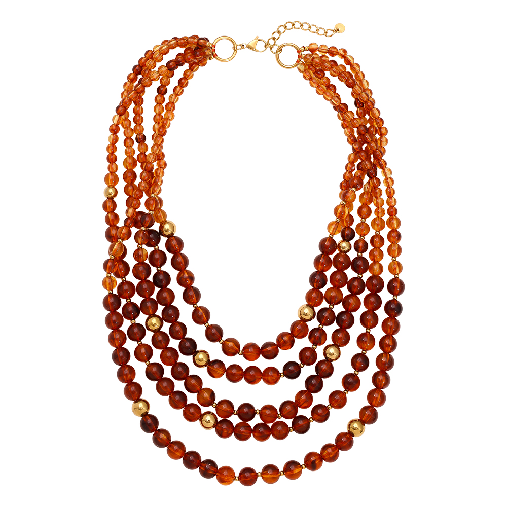 48cm Acrylic Beaded Stainless Steel Necklaces