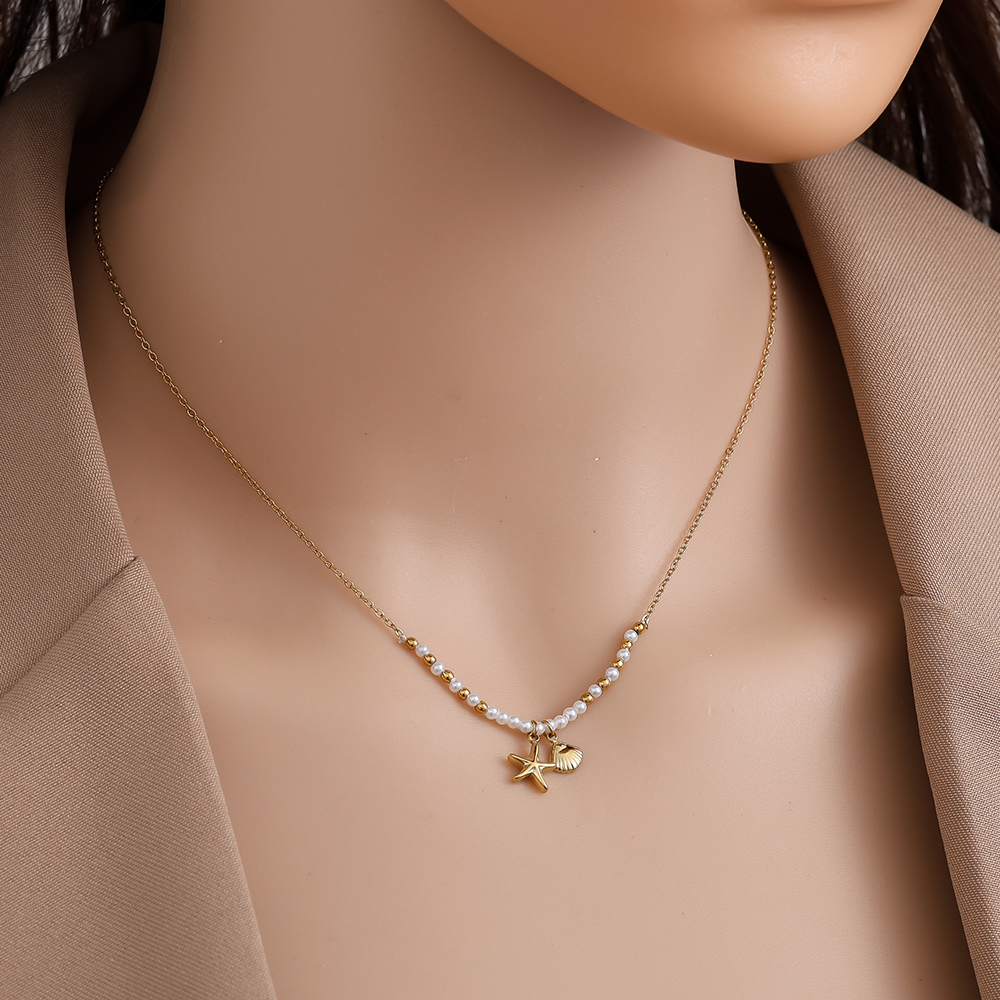 40cm Star Shell stainless steel necklace