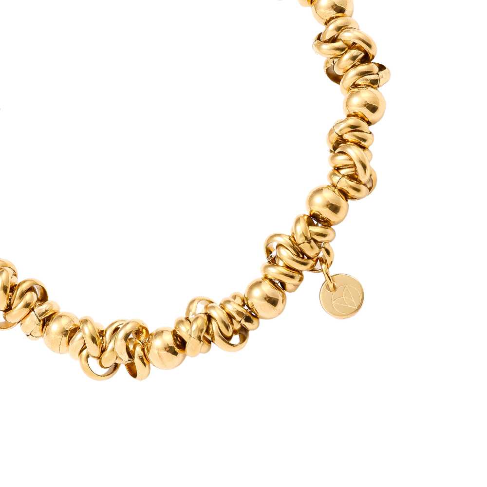 Elastic Rings And Beads stainless steel bracelet    