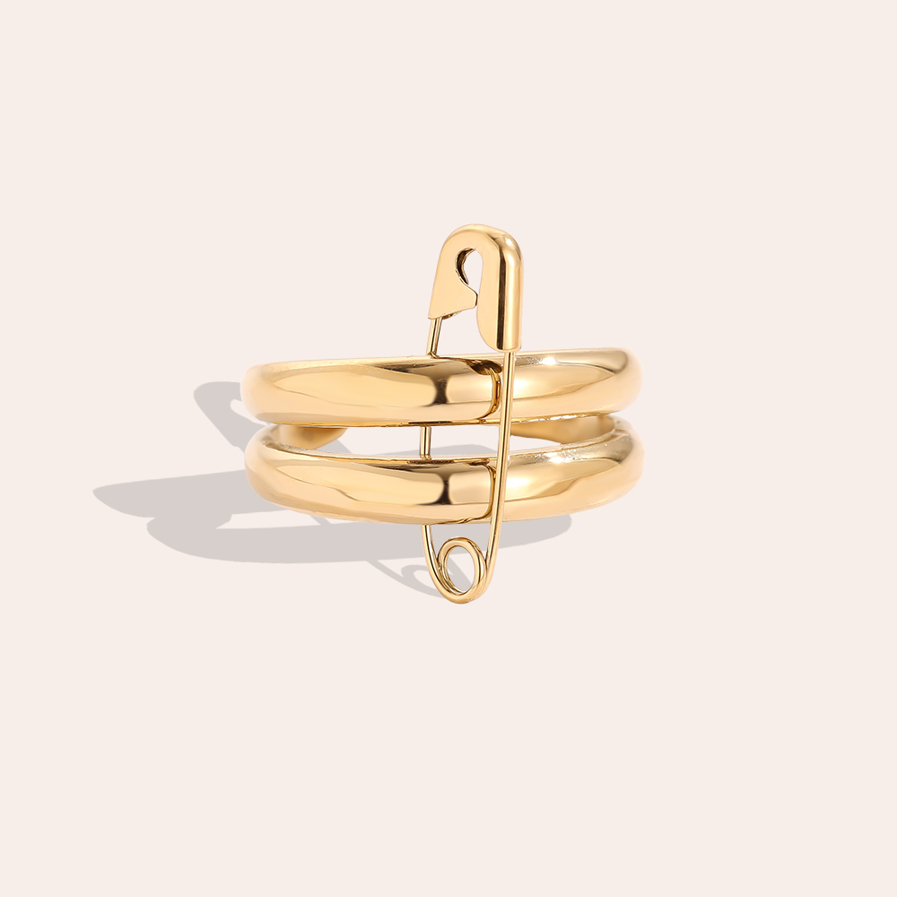 Simple Two Layer With Pin Stainless Steel Ring    