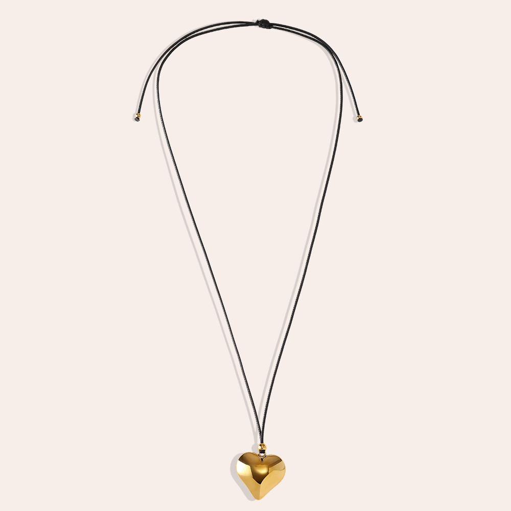 90cm heart stainless steel pendant necklace