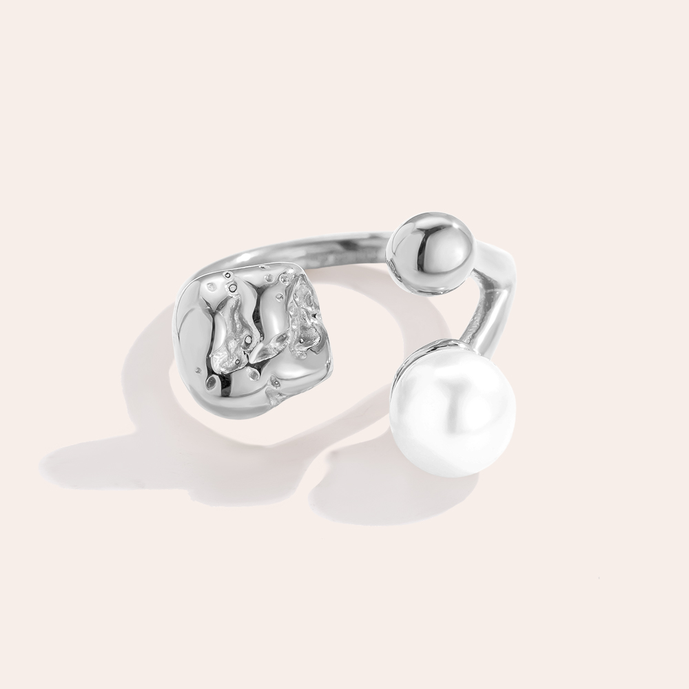 Stainless steel ring Pearl In Design