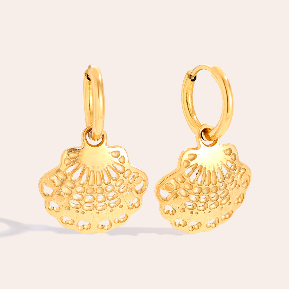 2.5cm Nice Shell stainless steel earrings       