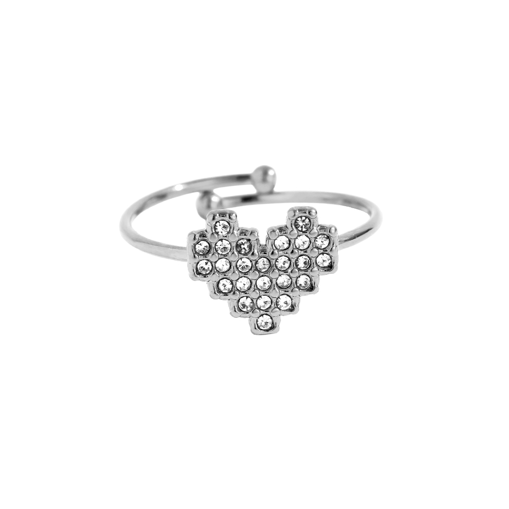 Glory Heart Diamond Stainless Steel Ring
