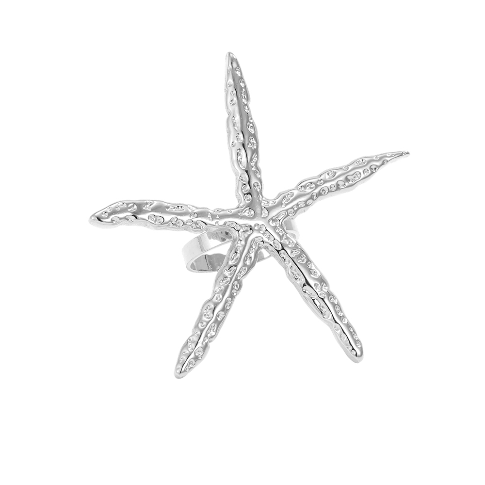 Stainless steel ring Adjustable large starfish