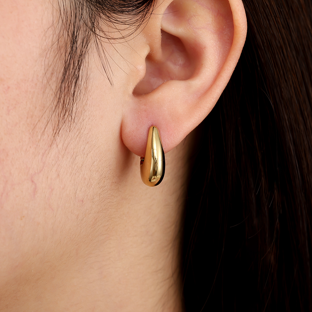 15mm drop hoop stainless steel earrings       