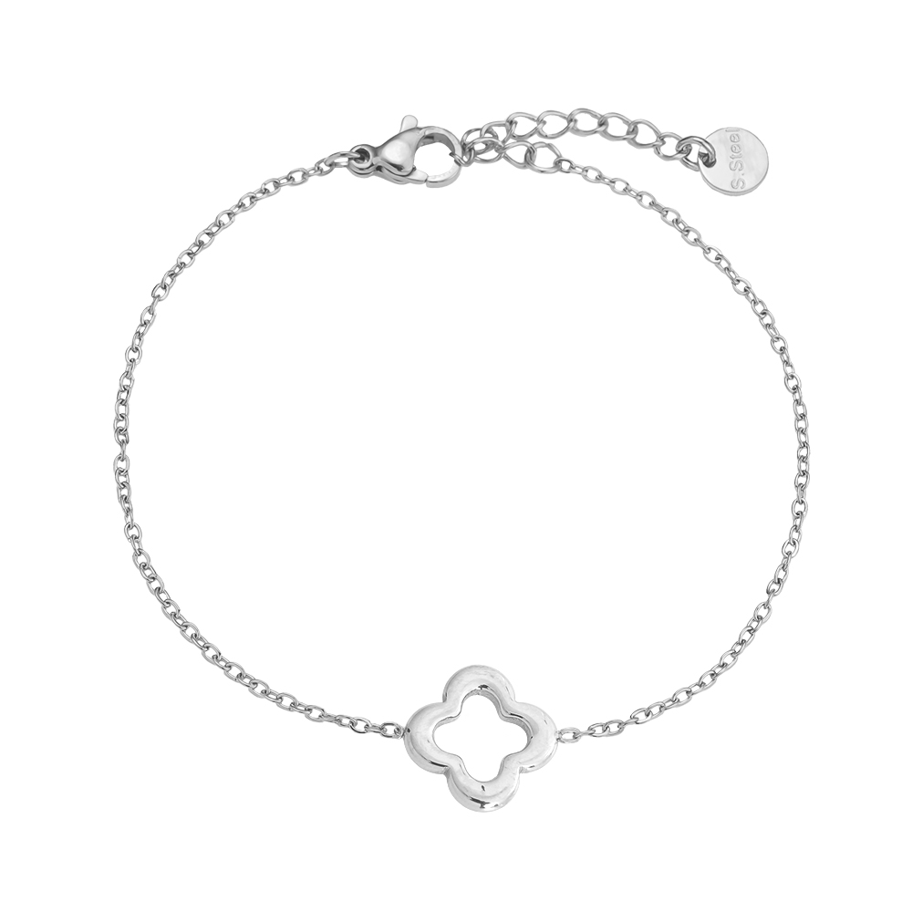 16cm cloverleaf stainless steel bracelet 