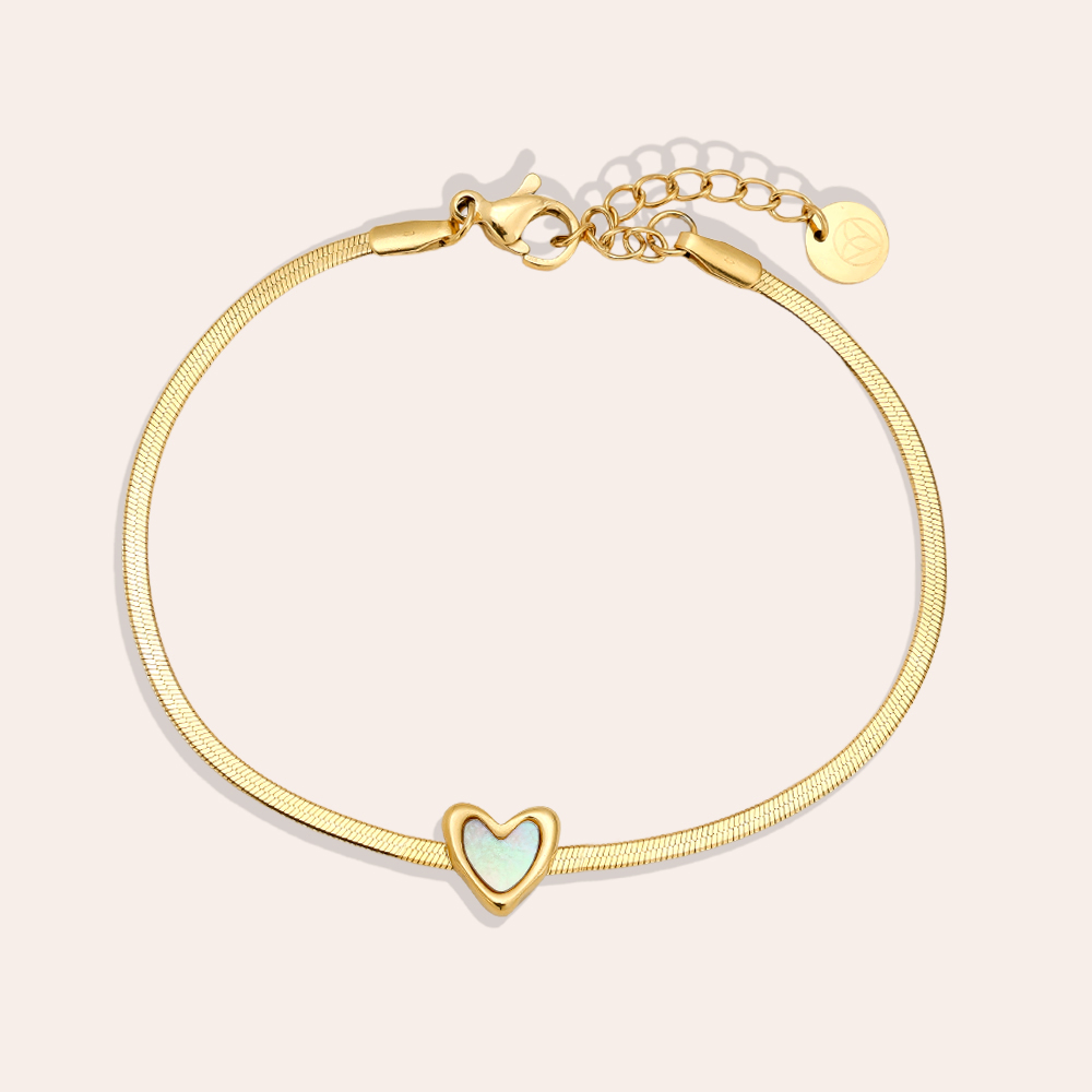 17cm Shell Heart stainless steel bracelet   