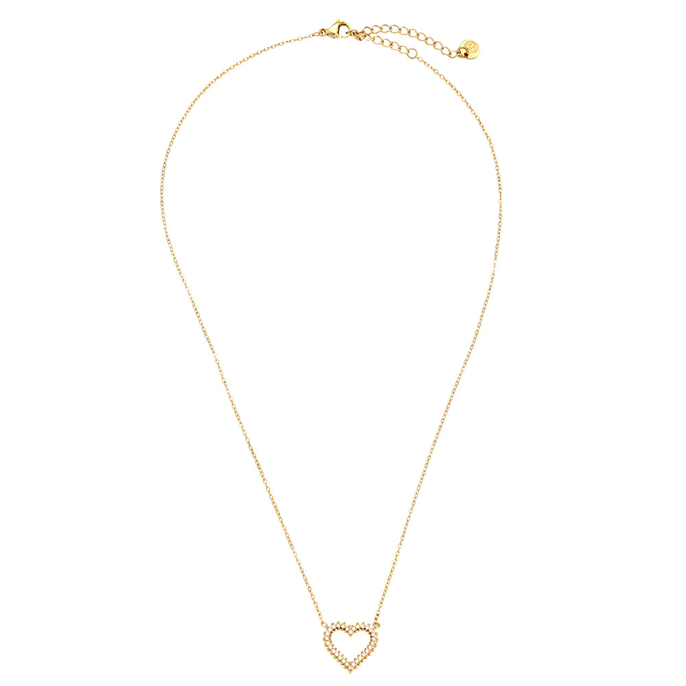 41cm Diamond Nice Heart stainless steel necklace    