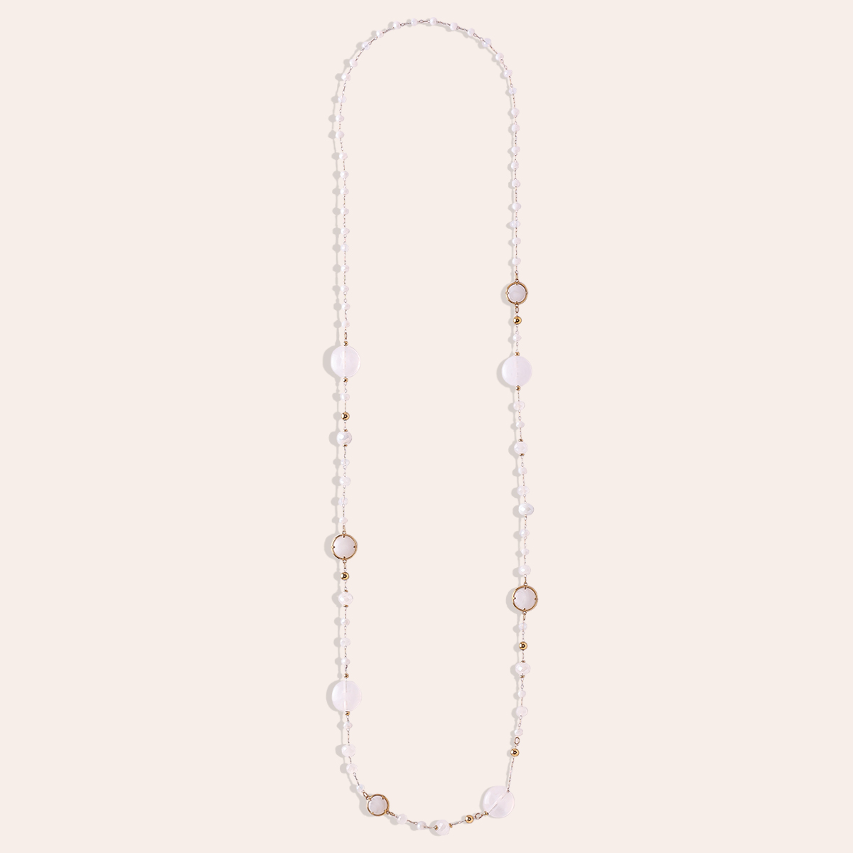 96cm resin crystals stainless steel necklace