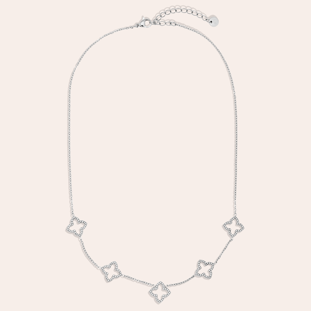 40cm Sparkling Lucky Flower stainless steel necklace      40cm Sparkling Lucky Flower stainless steel necklace