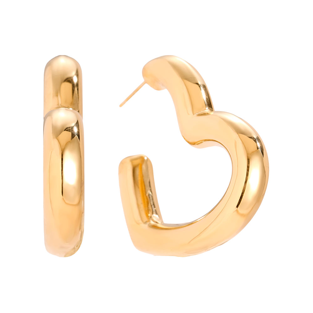 4cm Great Heart Hoop stainless steel earrings        