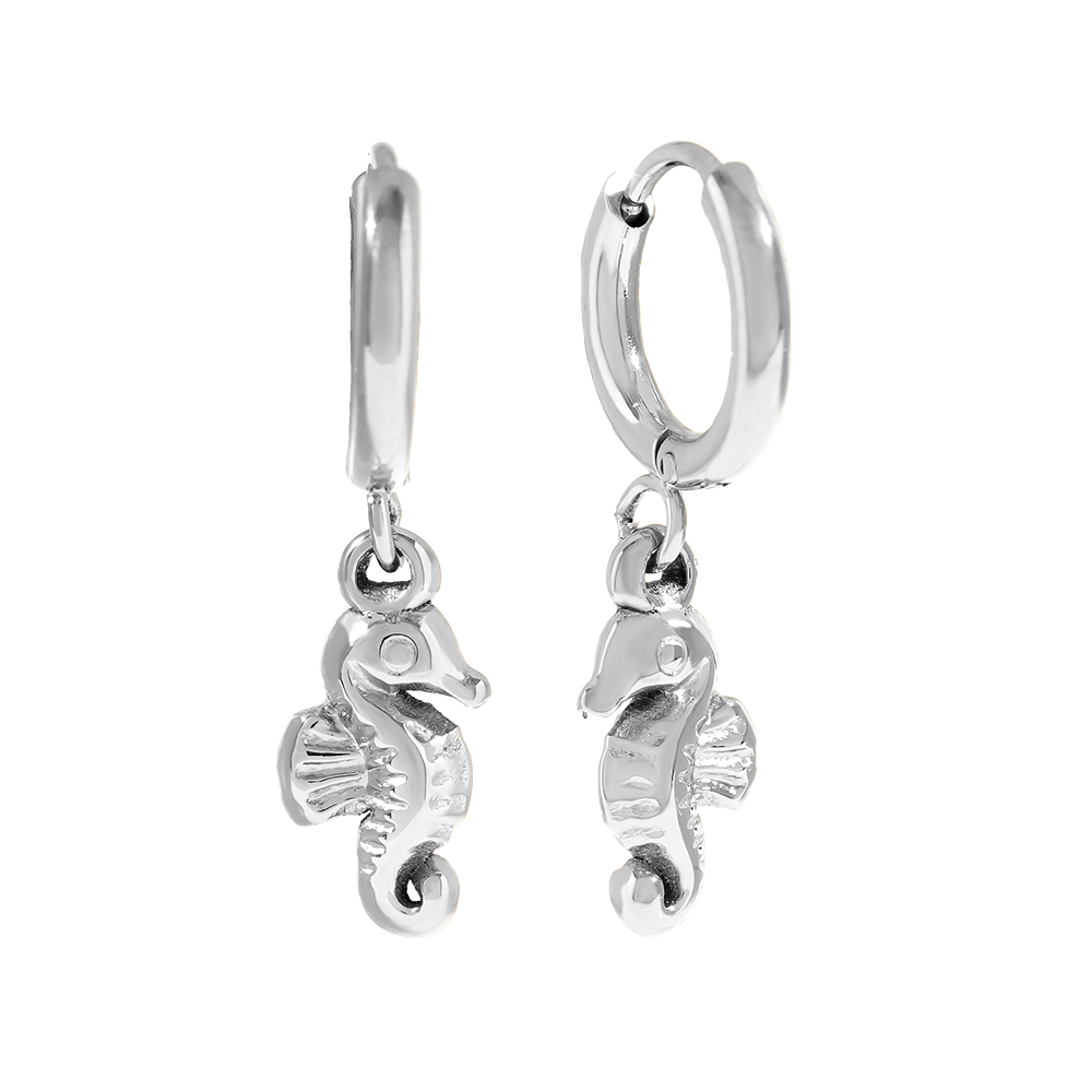 25mm Sea Horse stainless steel earrings     