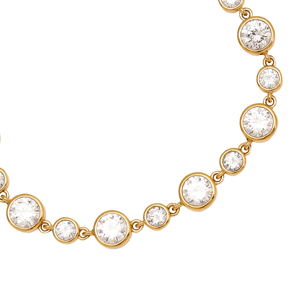 16cm Fancy Round Diamond Chain stainless steel bracelet   