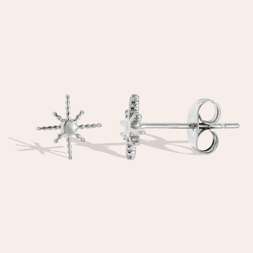 Stainless steel earrings 8mm Sharp Star