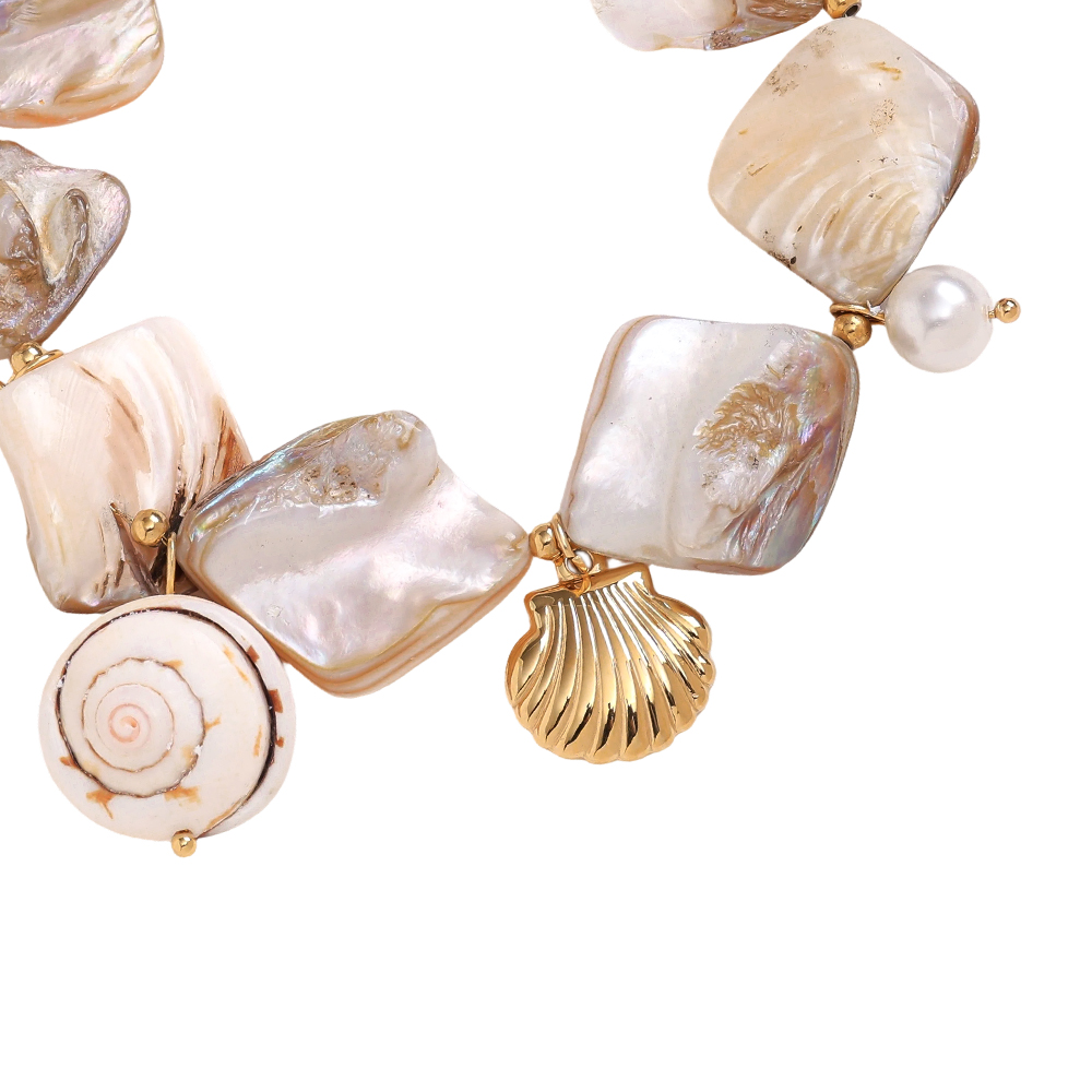 18cm shell ocean style stainless steel bracelet  