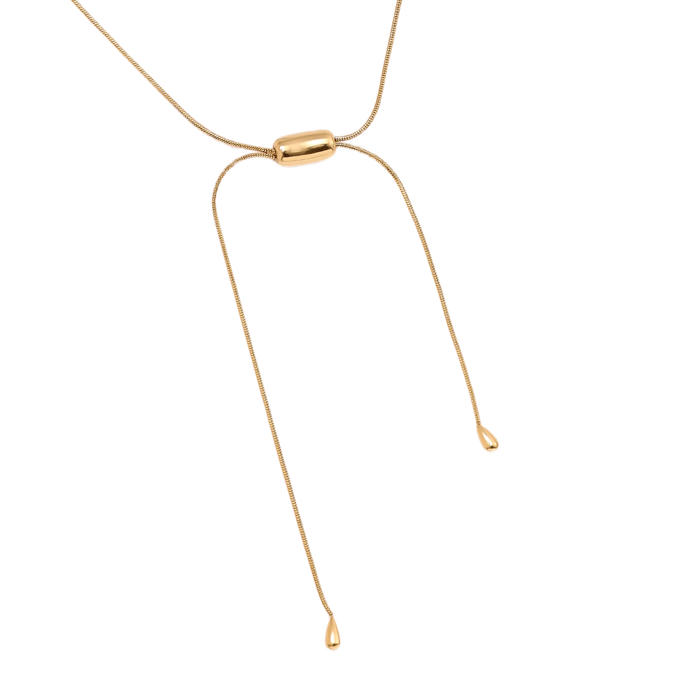 42cm Bean With Chain stainless steel necklace        