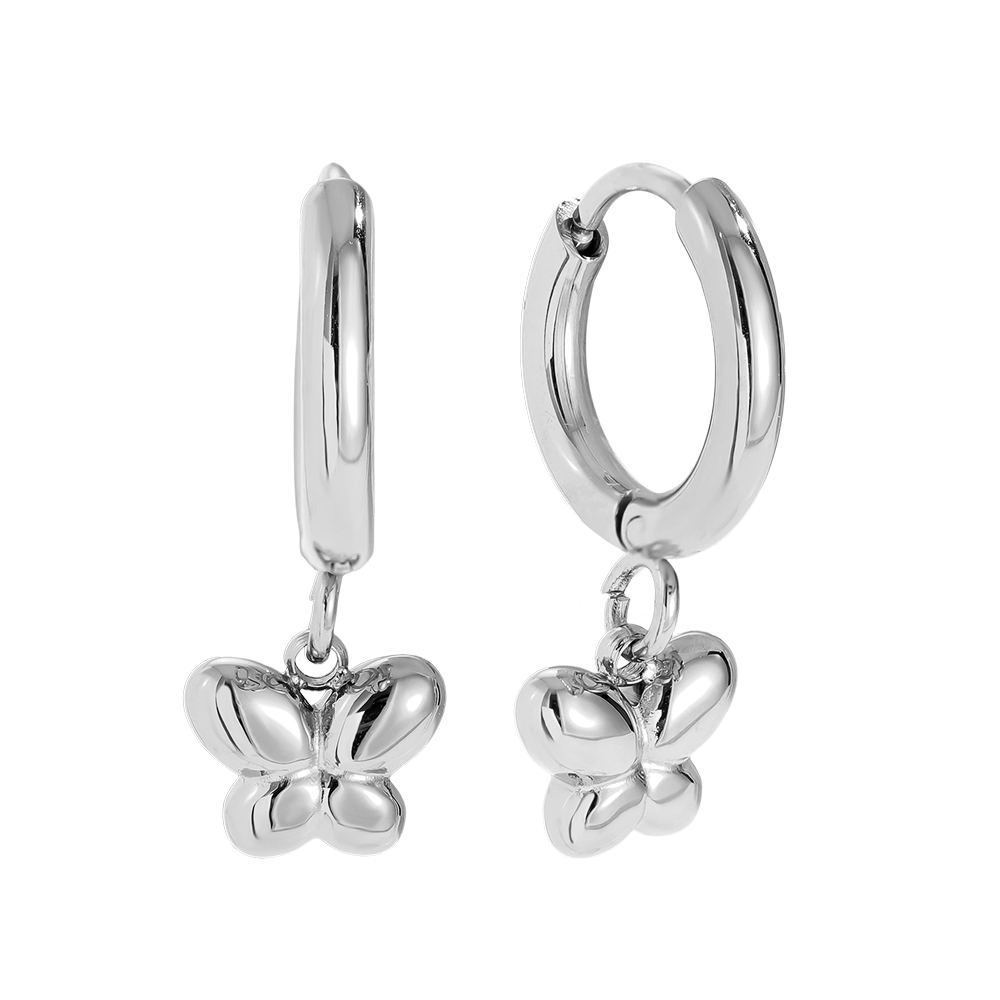 1.2*1.6cm Mini Butterflyflower stainless steel earrings