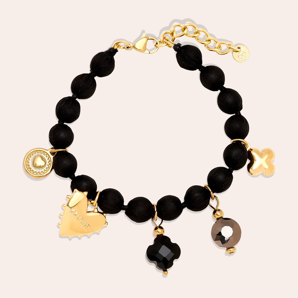 17cm Many Charms In Black Chain stainless steel bracelet    17cm Many Charms In Black Chain stainless steel bracelet