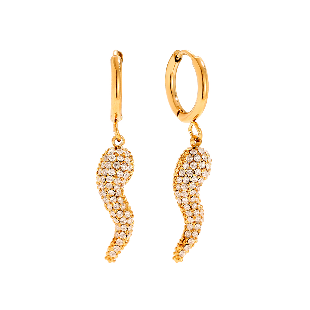 Stainless steel earrings 32mm Diamond Pepper