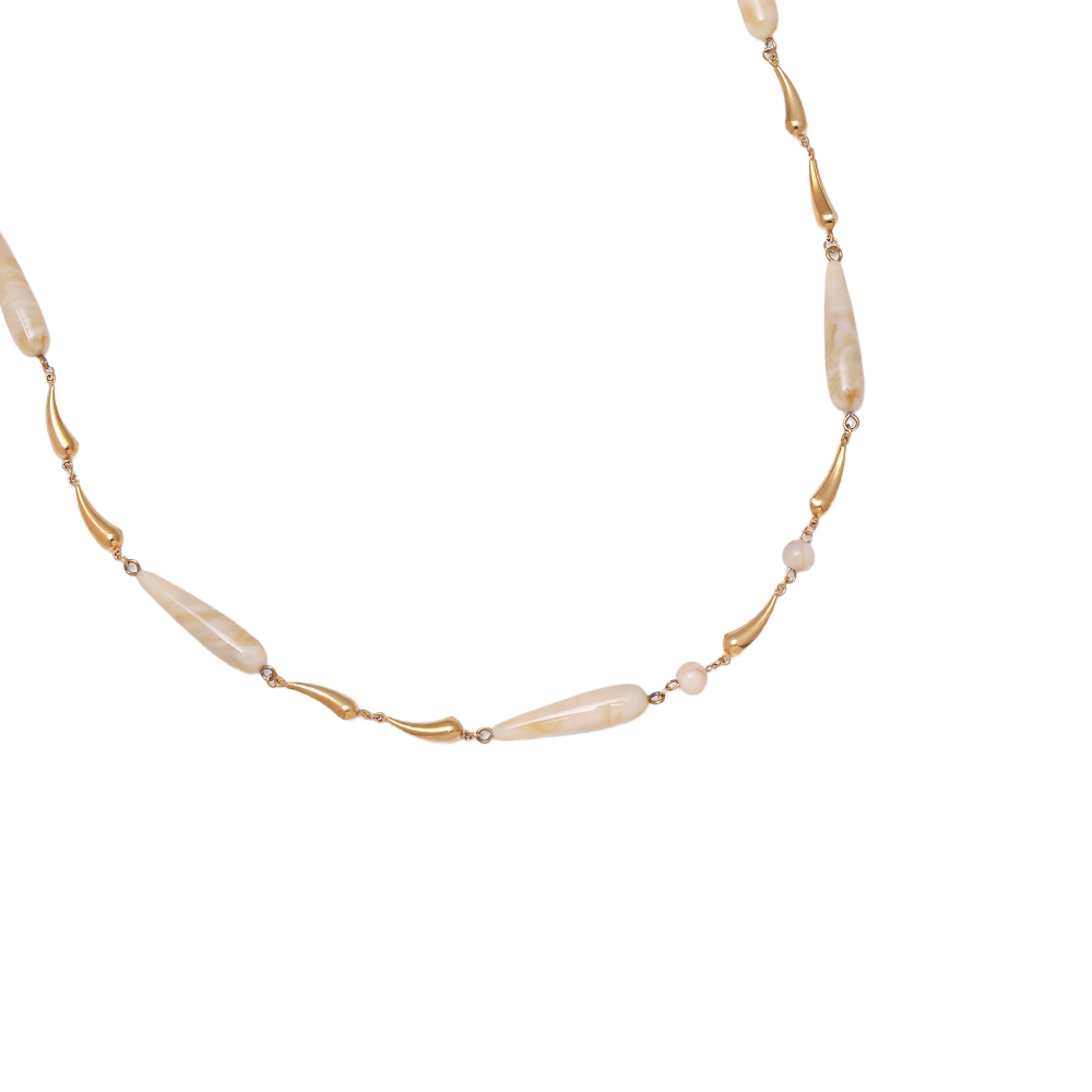 97cm Long Drop Resin Stainless Steel Necklaces   