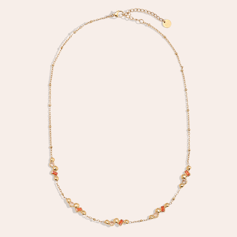 42cm Nice Diamond With Deco stainless steel necklace     