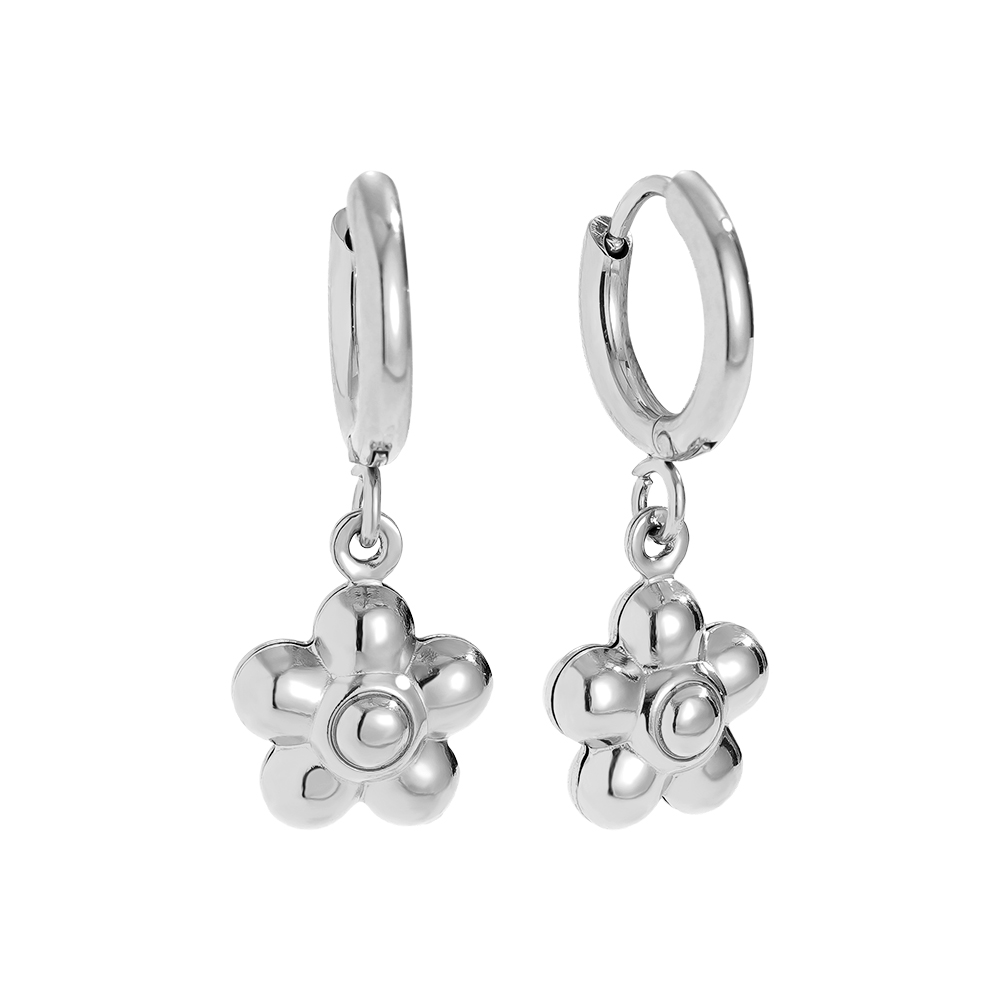 1*2.5cm cute flower stainless steel earrings   