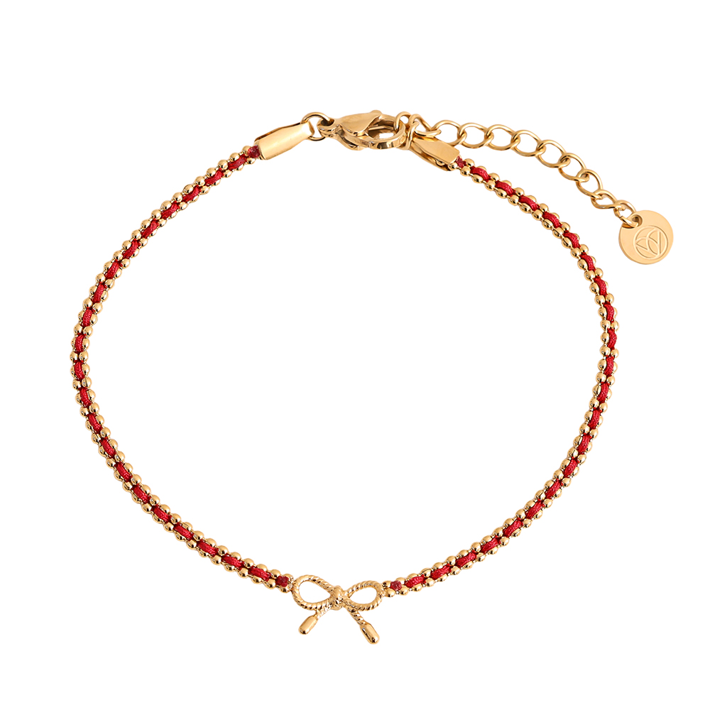 17cm loop is on the red cord stainless steel bracelet       