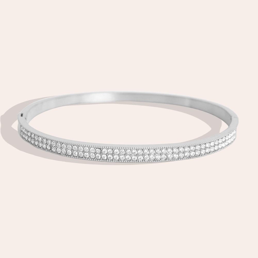 6.5cm Fine zirconia stainless steel bangle 
