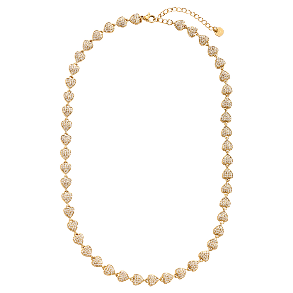 43cm Diamond Hearts Chain stainless steel necklace    