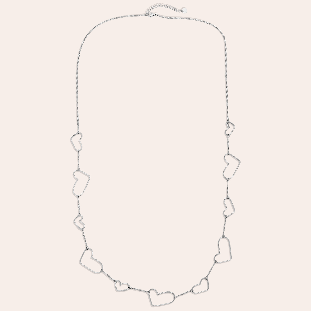 Stainless steel necklace 90cm Cool Hearts