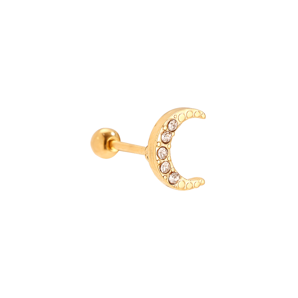 8mm Diamond Moon stainless steel piercing        