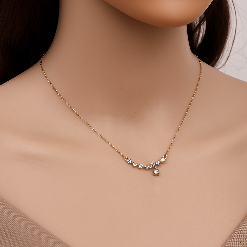 39cm Perfect Smiling Diamond stainless steel necklace     