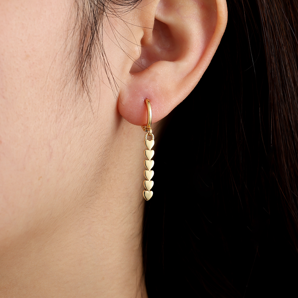 36mm Heart Chain Gold-plated Earrings        