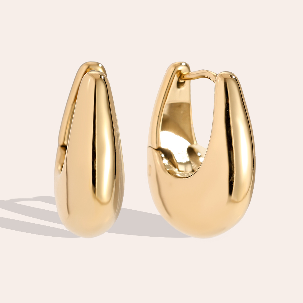 15mm drop hoop stainless steel earrings       